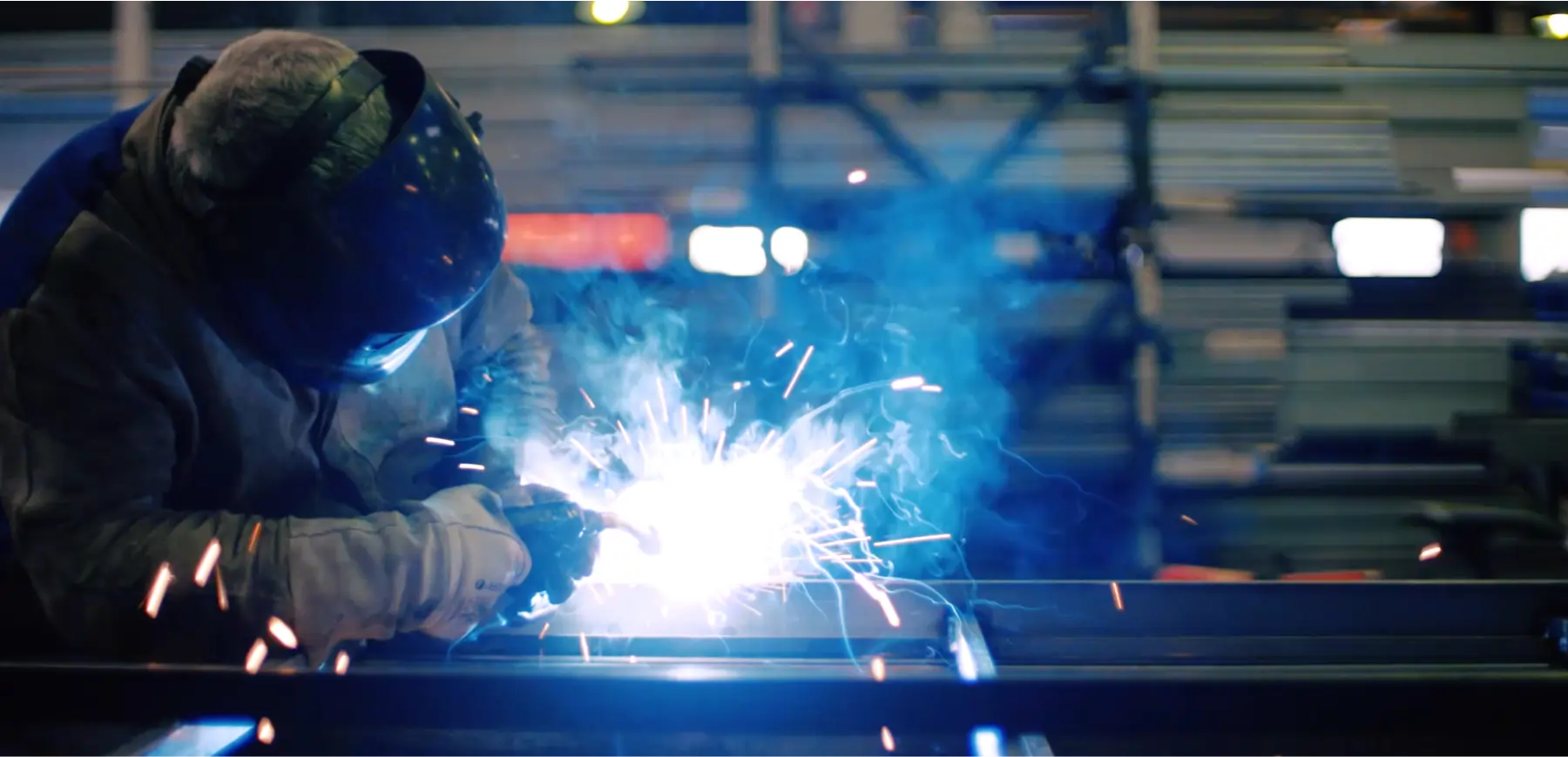 soudure des ossatures d'un modulaire dans notre atelier